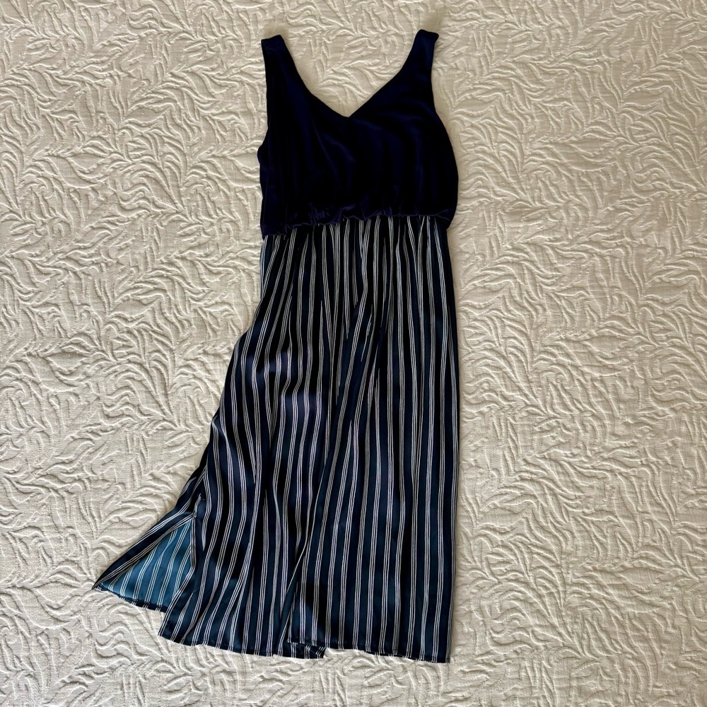 NWOT Loft Navy-White Striped Summer Dress